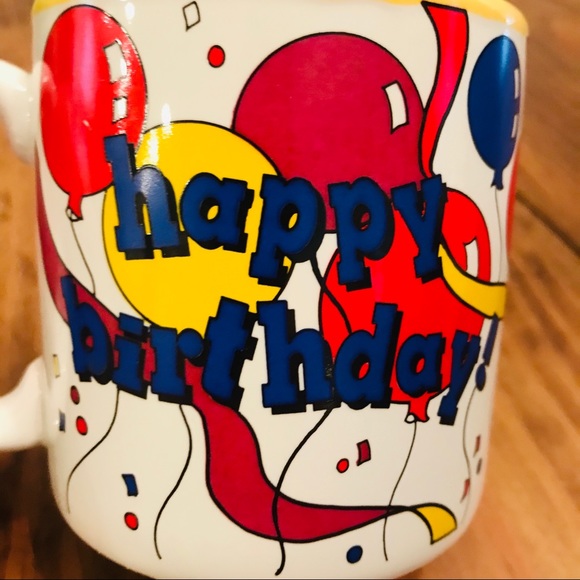 Vintage 1993 Happy Birthday Balloons Coffee Cup - Picture 3 of 6